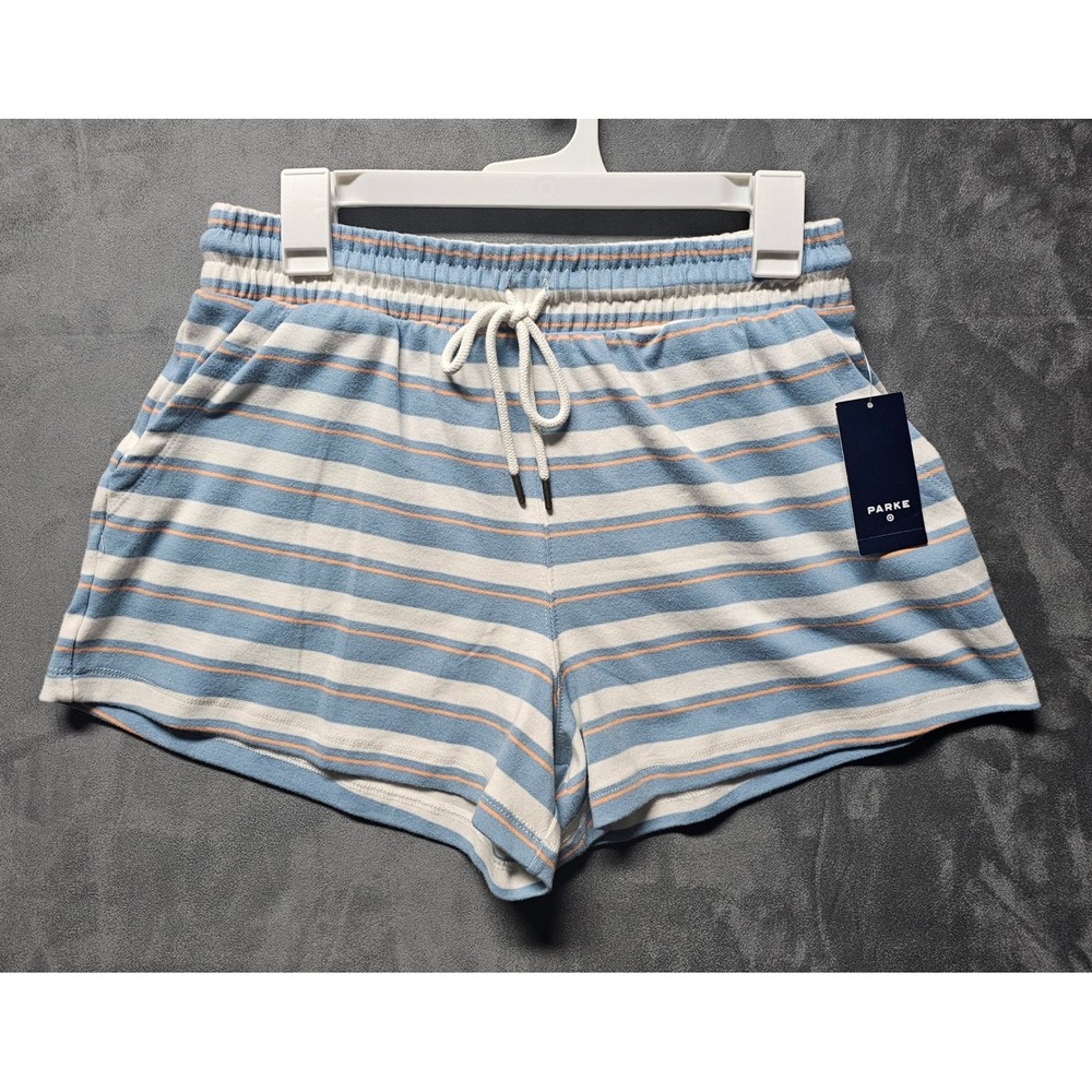 Parke x Target Womens Striped Lounge Shorts Light Blue Orange PCD007BM Small NEW